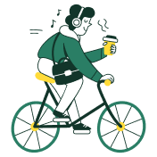 icoon iemand op de fiets vrolijk en gezond